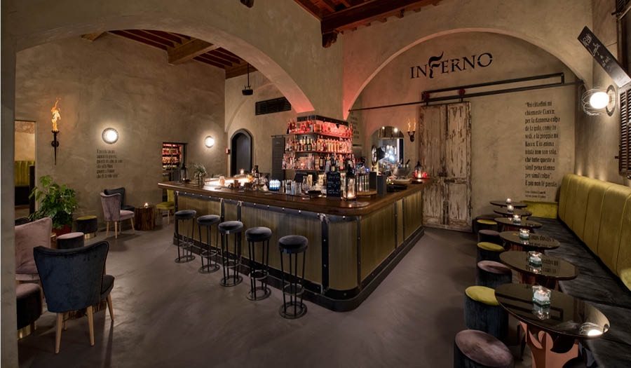 Sala interna Ristorante Loungebar Inferno Firenze